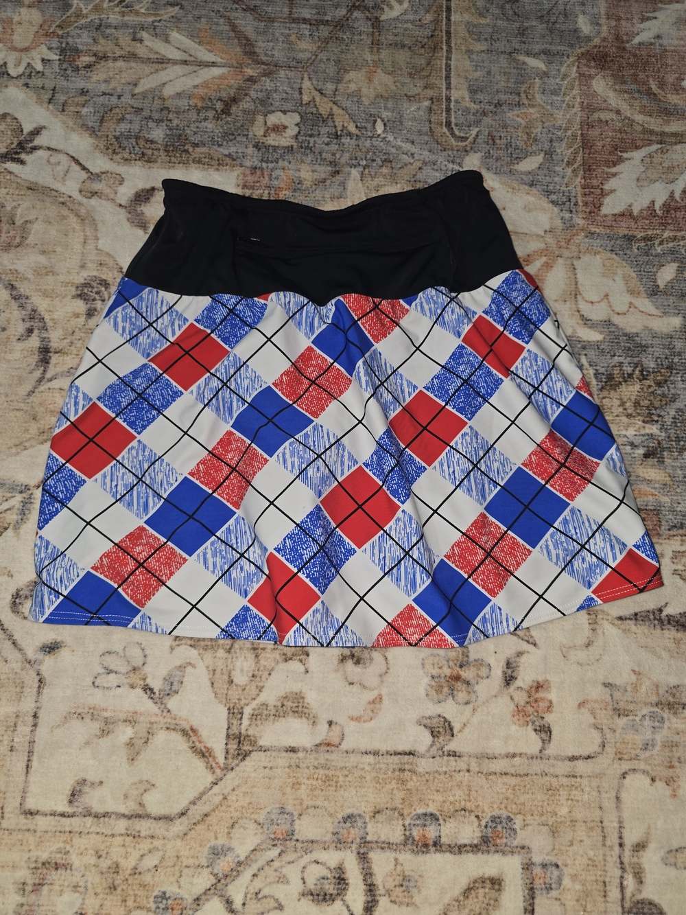 Sparkle Skirts Red & Blue Argyle Athletic Skort
